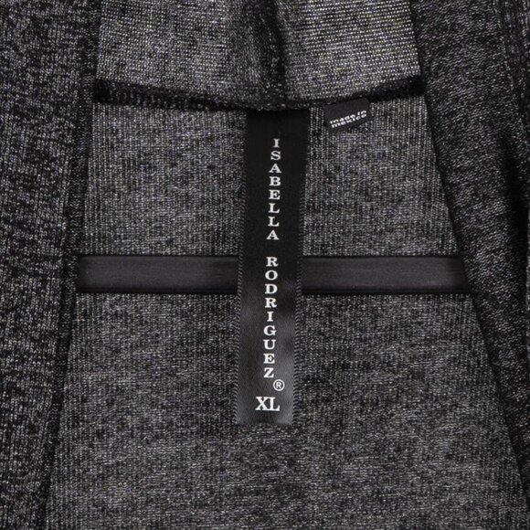 Isabella Rodriguez Cardigan XL Womens Open Front Gray Lightweight Knit Stretch - Picture 5 of 6